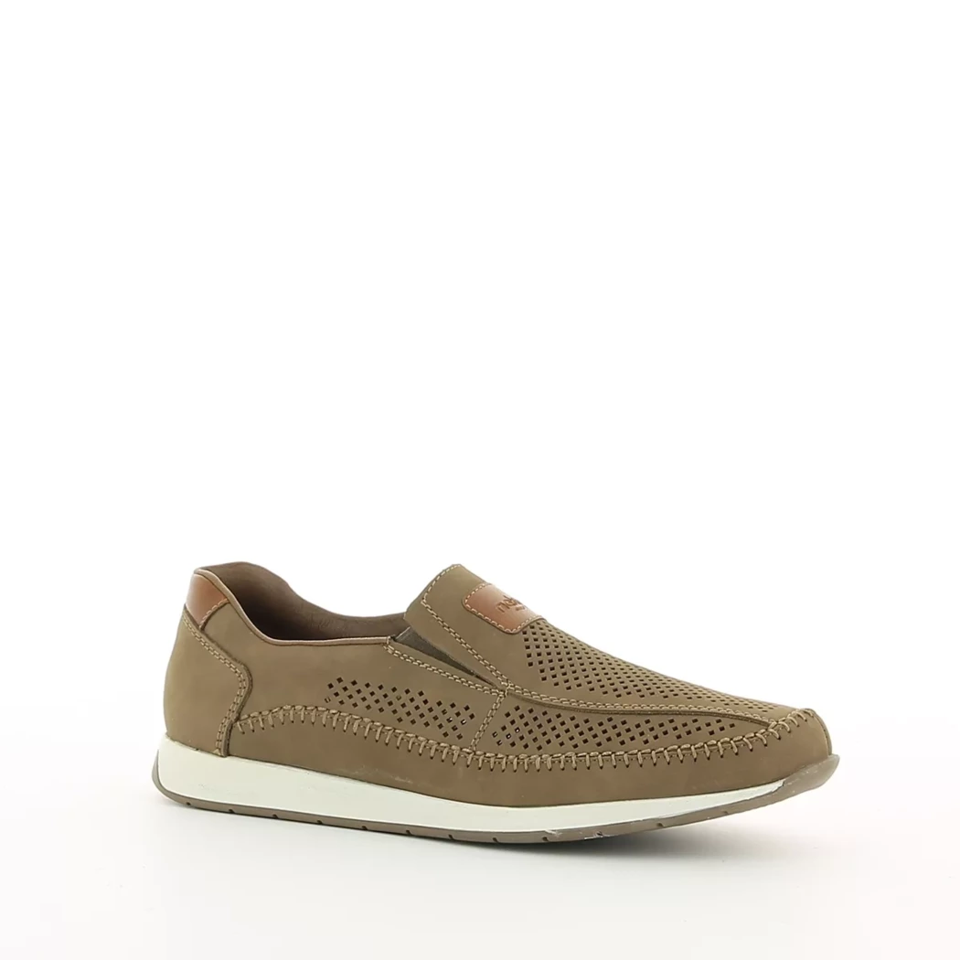 Image (1) de la chaussures Rieker - Mocassins Taupe en Cuir nubuck