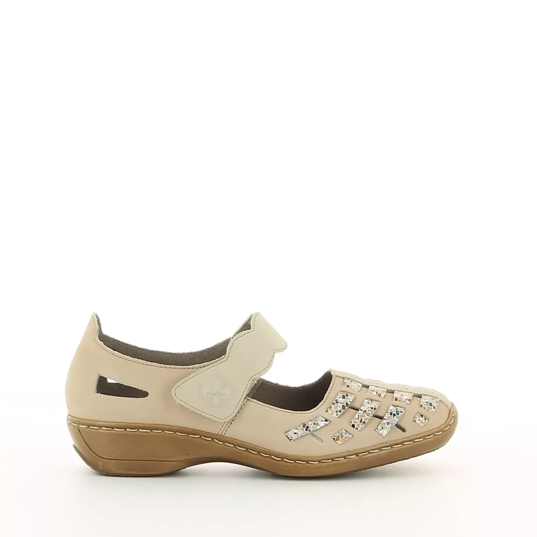 Image (2) de la chaussures Rieker - Ballerines Beige en Cuir nubuck