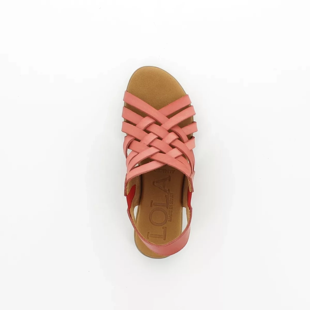 Image (6) de la chaussures Lola Almagro - Sandales et Nu-Pieds Rouge en Cuir