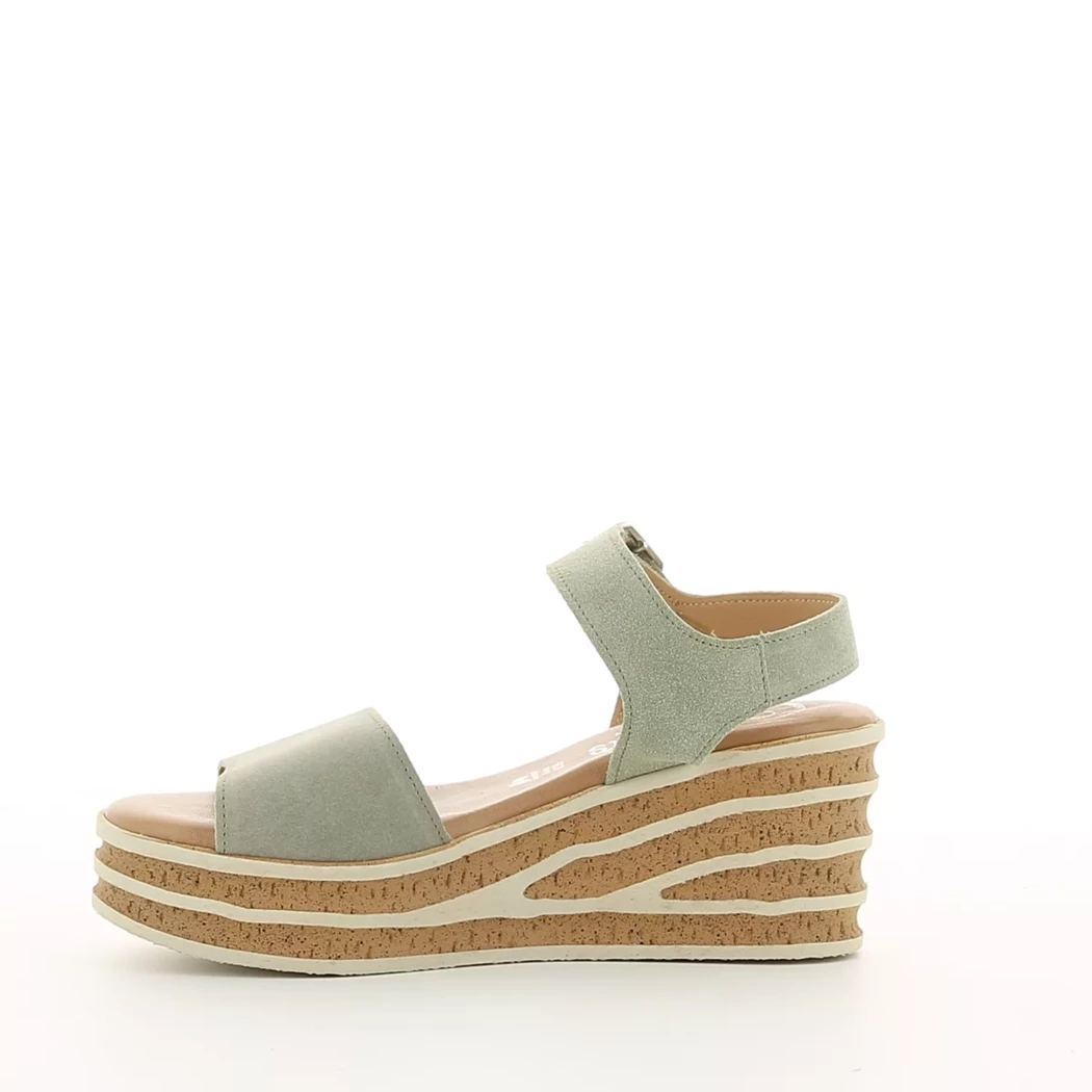 Image (4) de la chaussures Valeria's - Sandales et Nu-Pieds Vert en Cuir nubuck