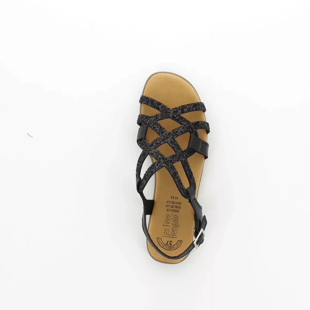 Image (6) de la chaussures Les Fees de Bengale - Sandales et Nu-Pieds Noir en Cuir