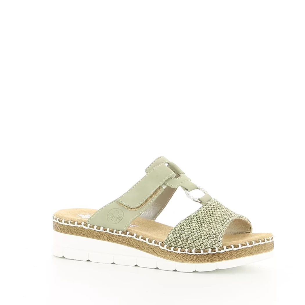 Image (1) de la chaussures Rieker - Mules et Sabots Vert en Cuir synthétique