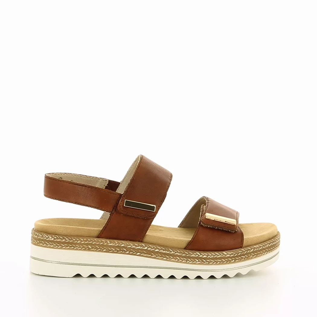 Image (2) de la chaussures Remonte - Sandales et Nu-Pieds Cuir naturel / Cognac en Cuir