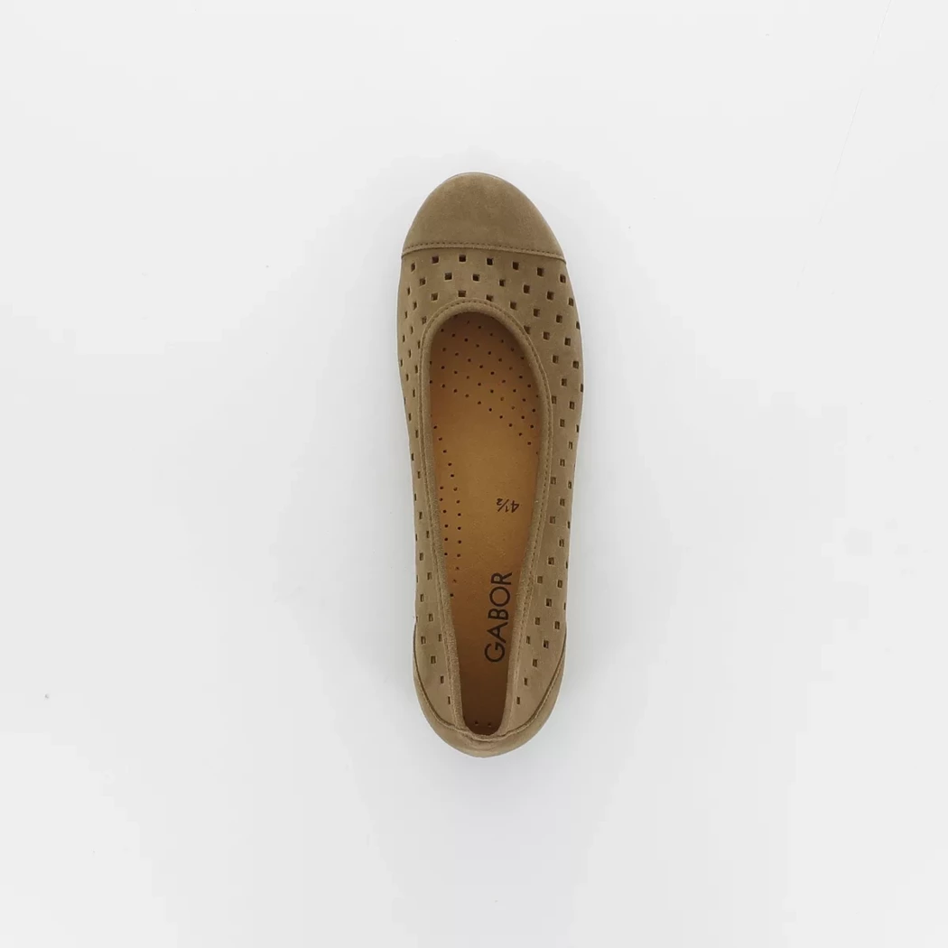 Image (6) de la chaussures Gabor - Ballerines Taupe en Cuir nubuck