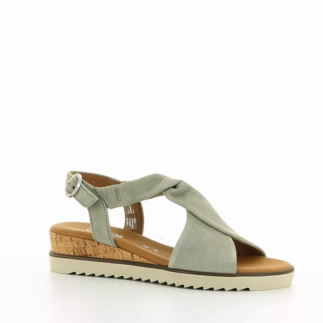 Image (1) de la chaussures Gabor - Sandales et Nu-Pieds Vert en Cuir nubuck
