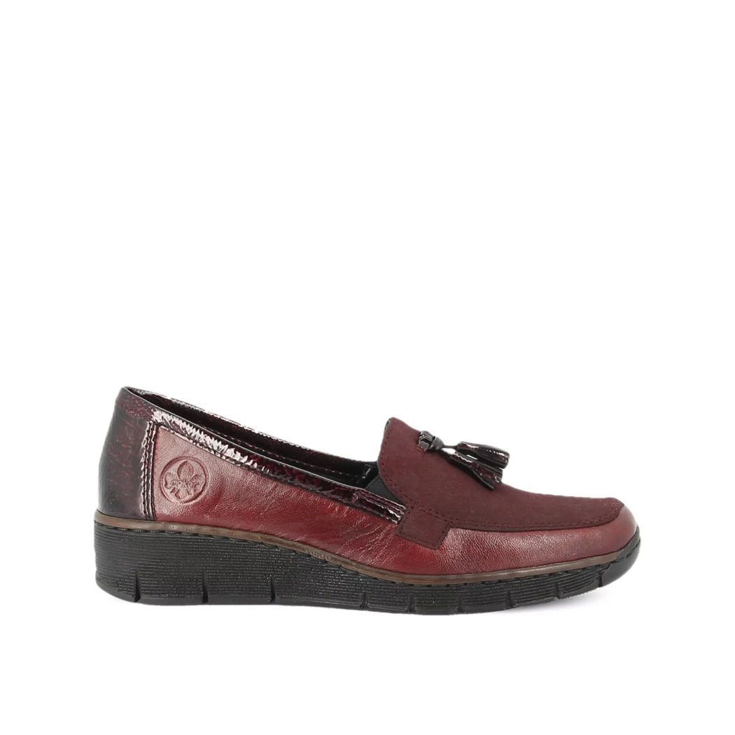 Image (2) de la chaussures Rieker - Mocassins Bordeaux en Cuir