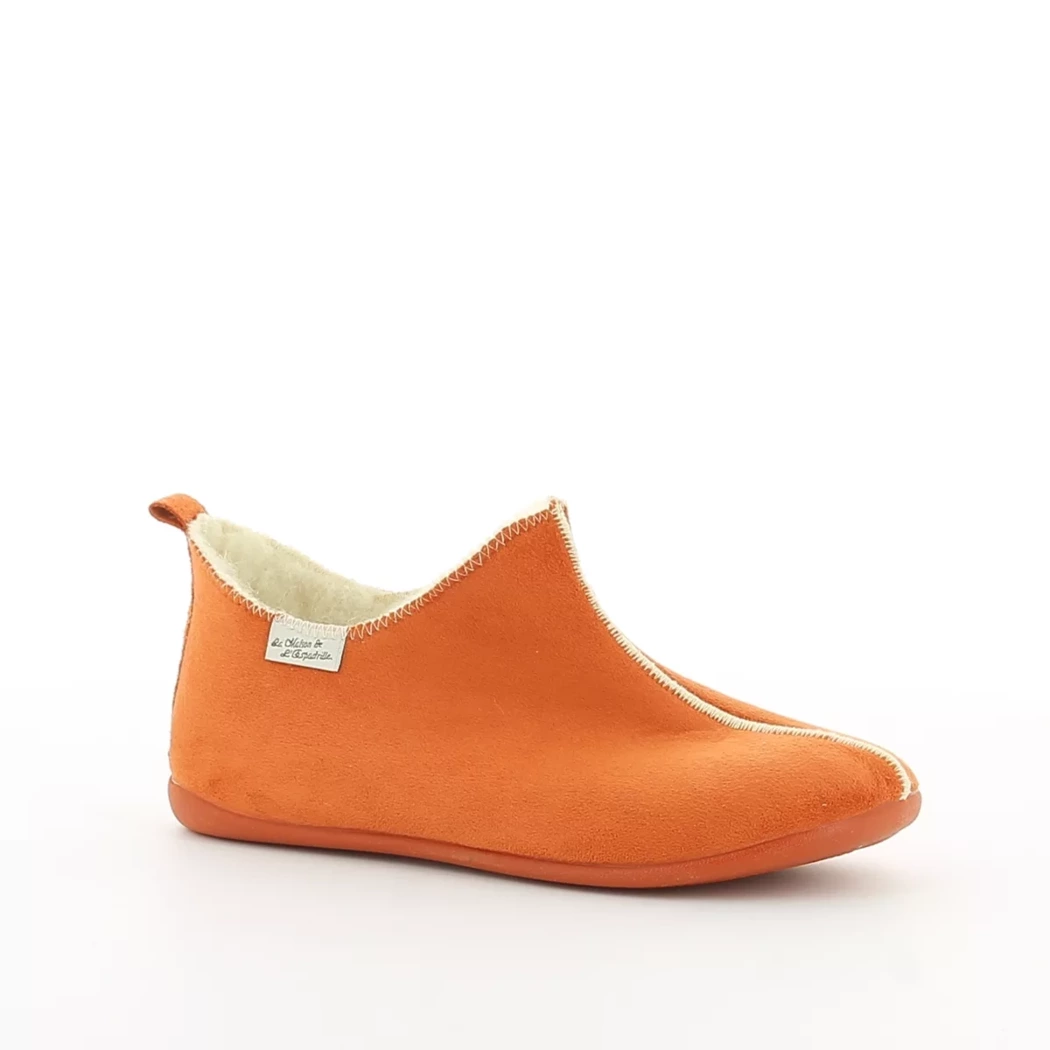 Image (1) de la chaussures La Maison de l'Espadrille - Pantoufles et Chaussons Orange en Cuir nubuck
