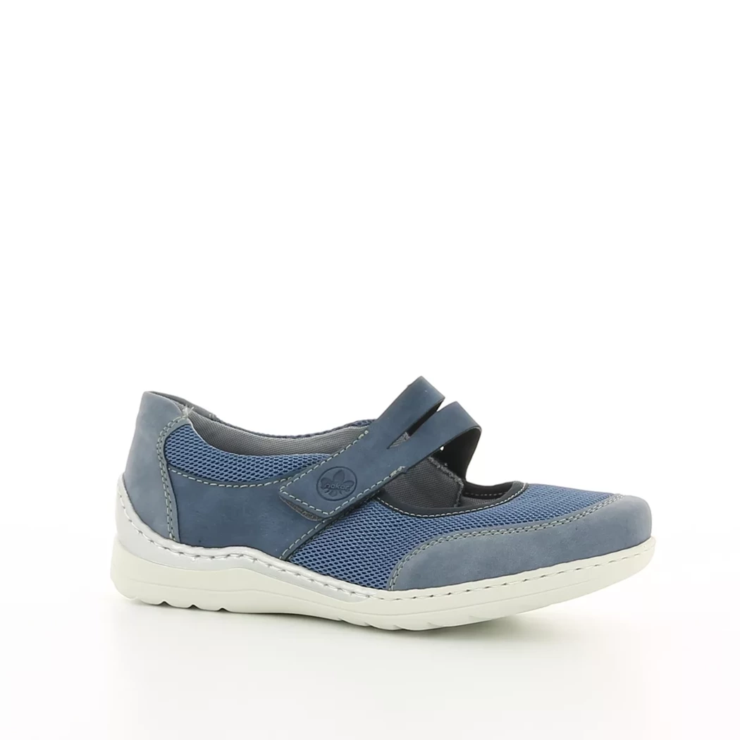 Image (1) de la chaussures Rieker - Ballerines Bleu en Textile