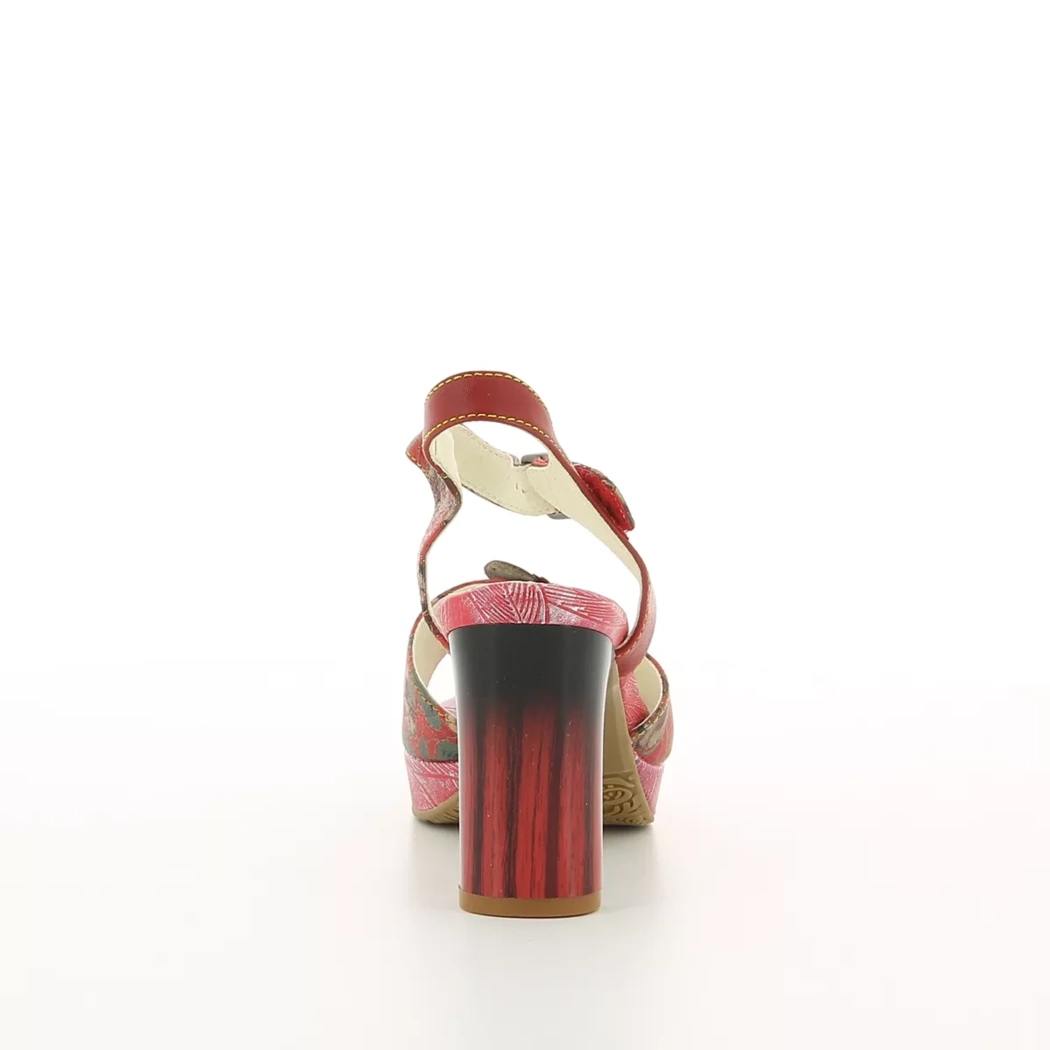 Image (3) de la chaussures Laura Vita - Sandales et Nu-Pieds Rouge en Cuir