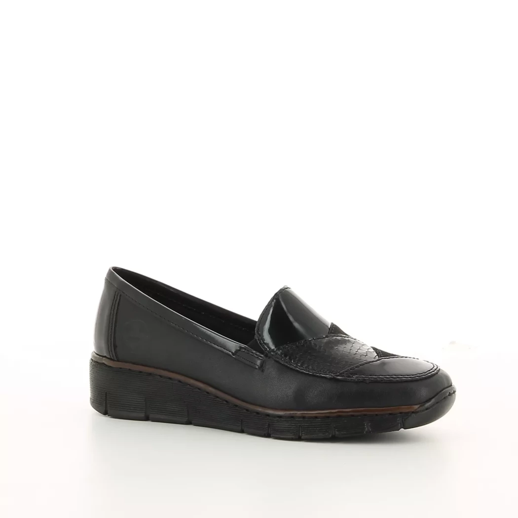 Image (1) de la chaussures Rieker - Mocassins Noir en Cuir
