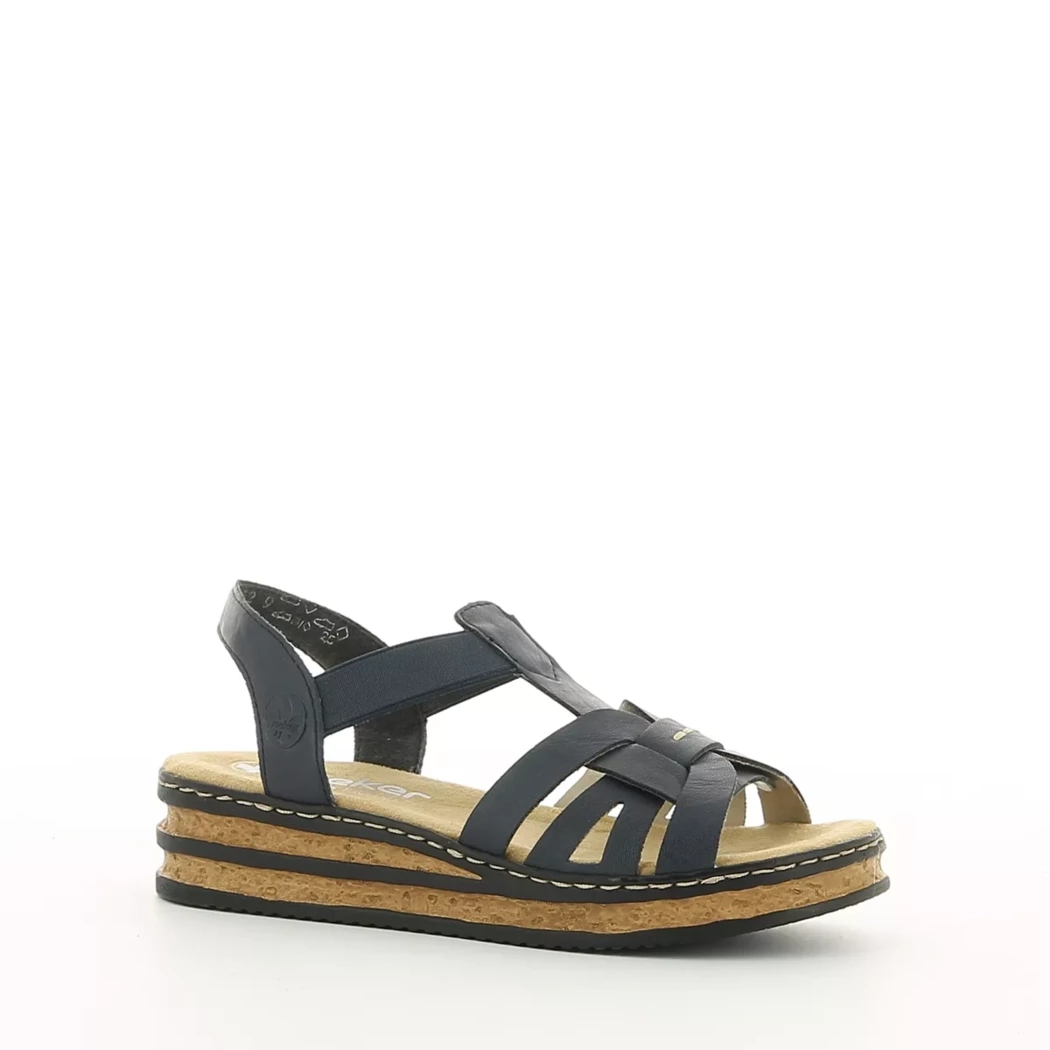 Image (1) de la chaussures Rieker - Sandales et Nu-Pieds Bleu en Cuir synthétique