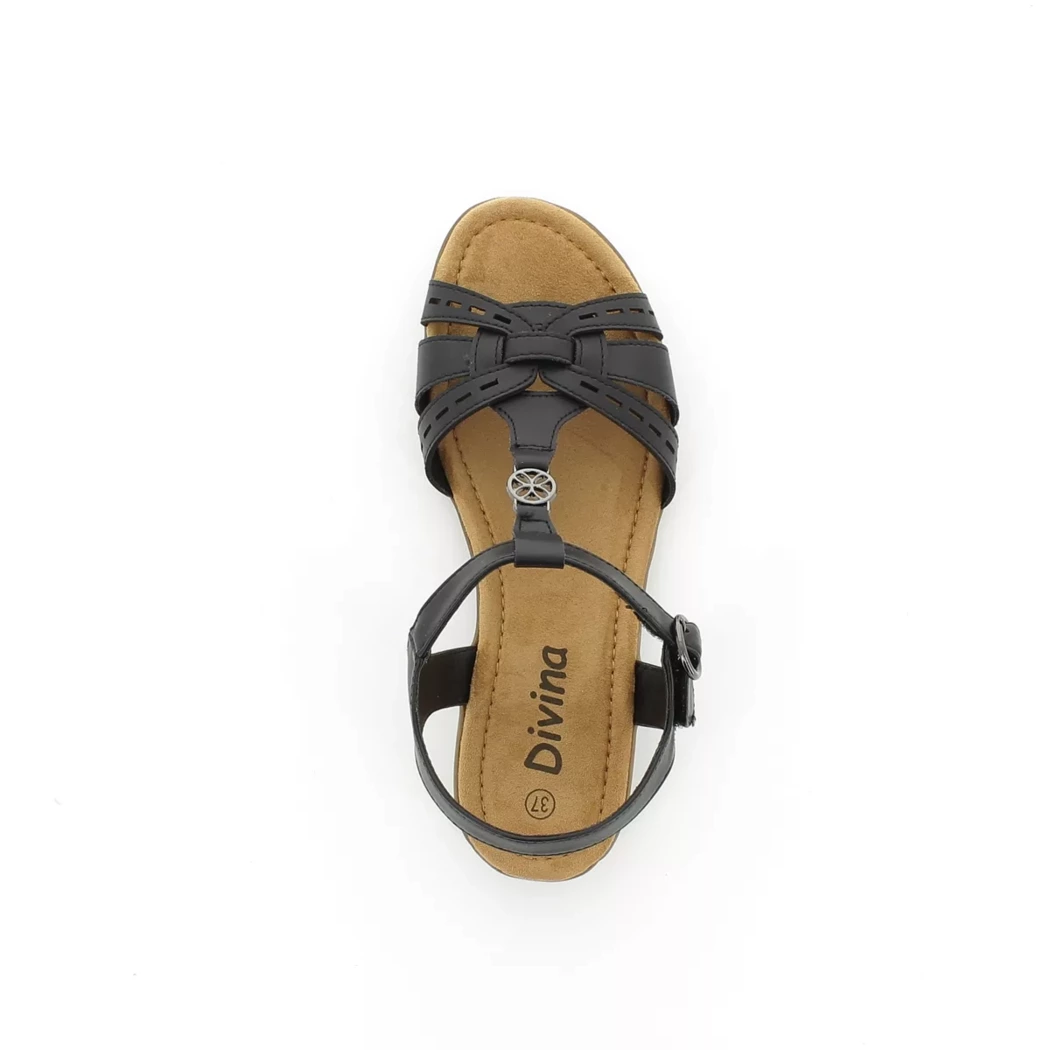 Image (6) de la chaussures Divina - Sandales et Nu-Pieds Noir en Cuir synthétique