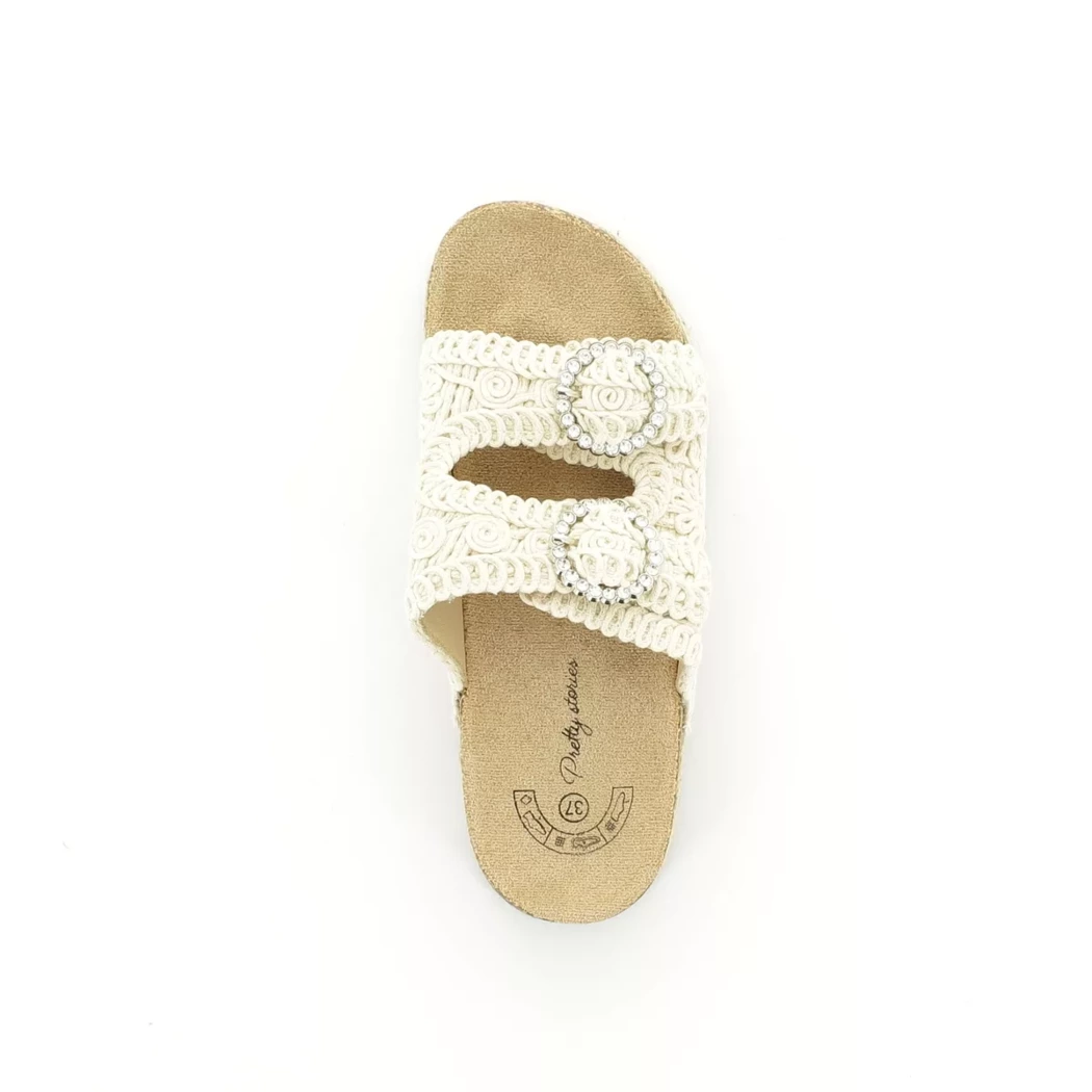 Image (6) de la chaussures Pretty Stories - Mules et Sabots Beige en Textile