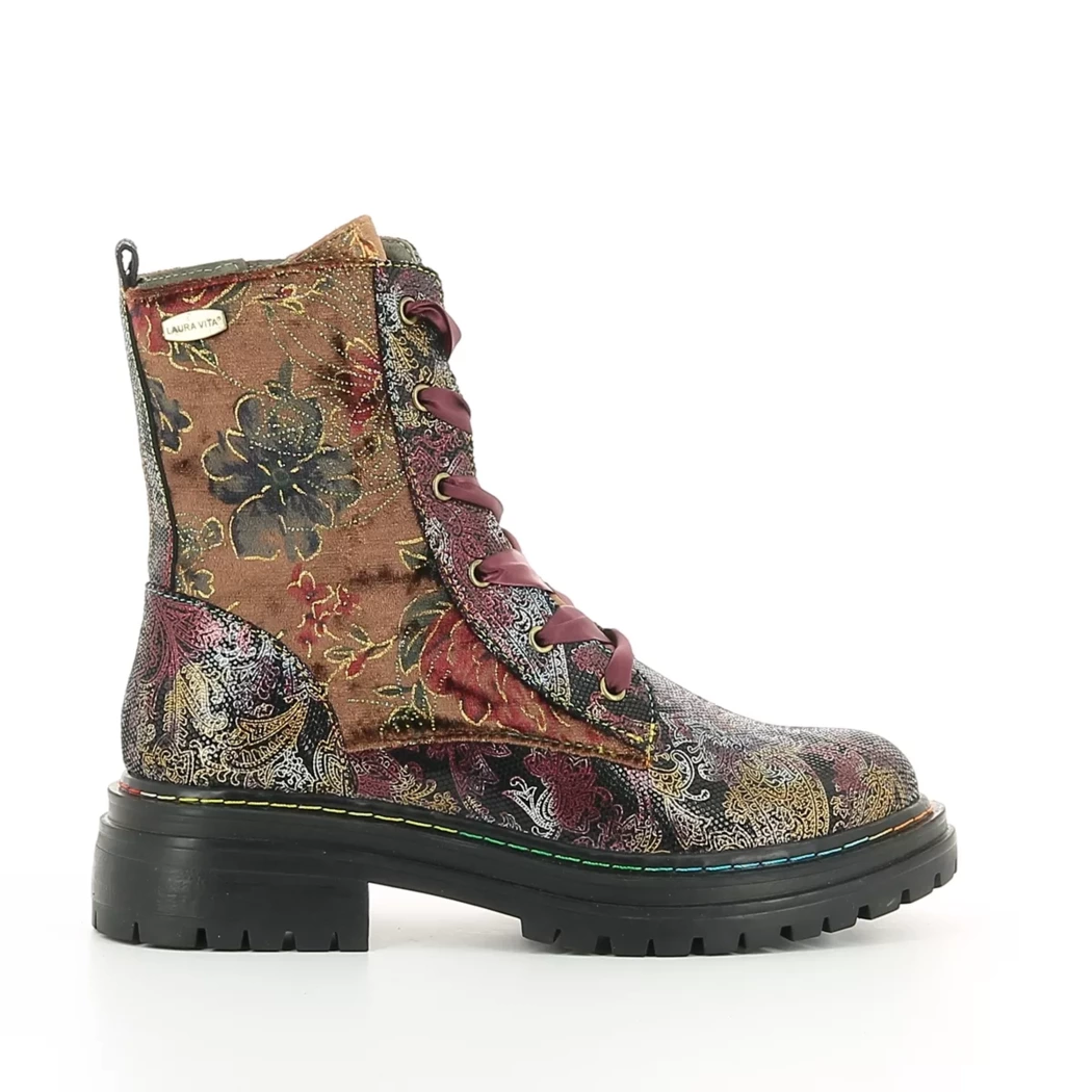 Image (2) de la chaussures Laura Vita - Bottines Bordeaux en Multi-Matières