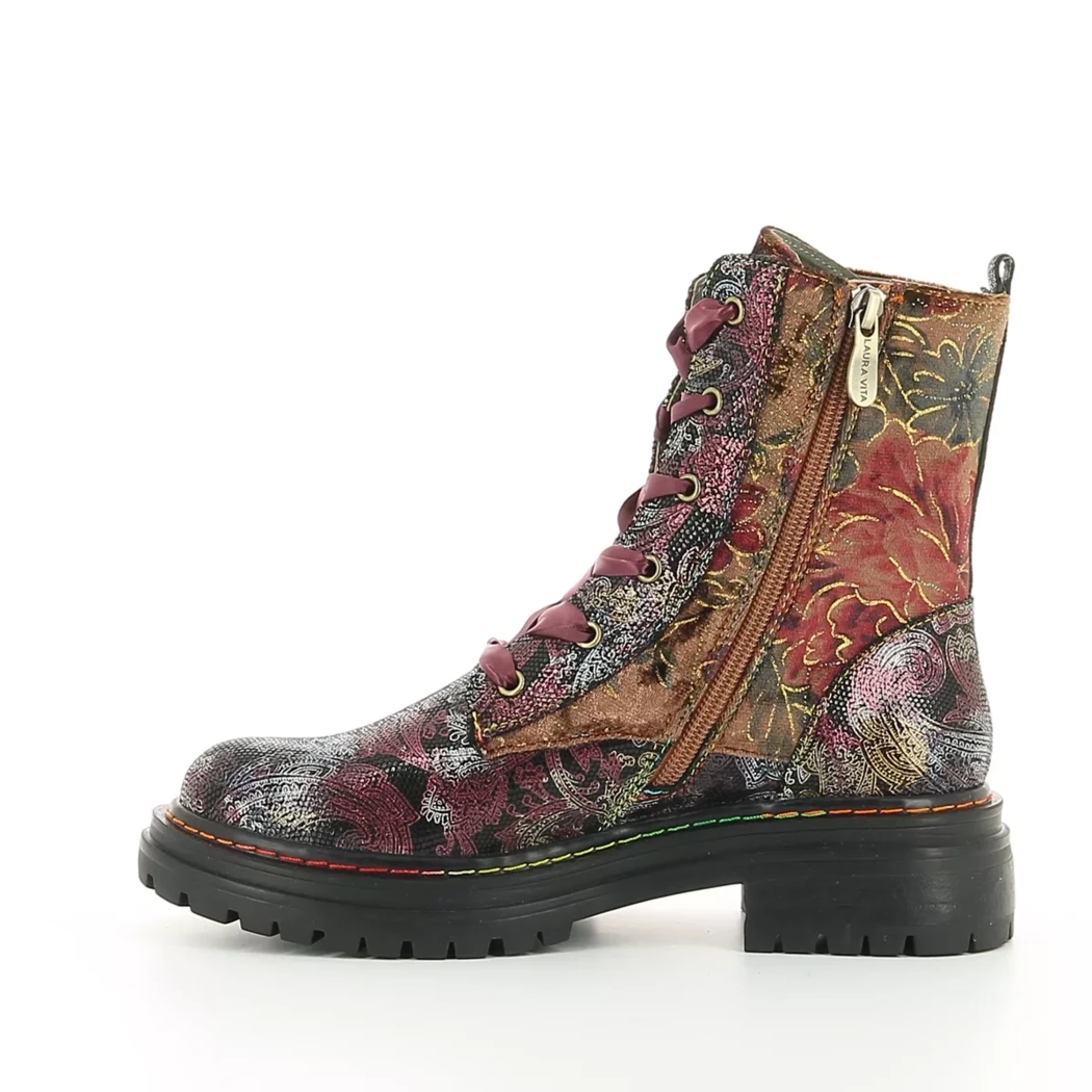 Image (4) de la chaussures Laura Vita - Bottines Bordeaux en Multi-Matières