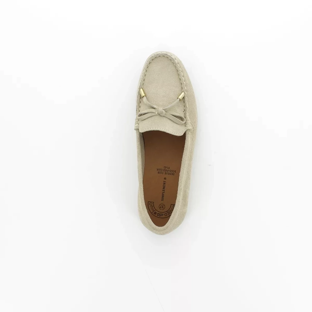 Image (6) de la chaussures Simplement B - Mocassins Beige en Cuir nubuck