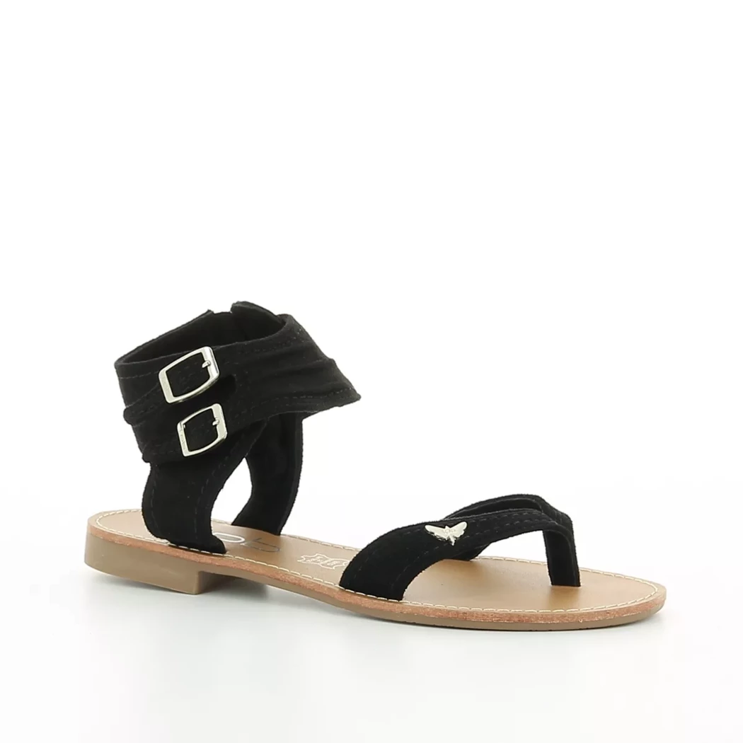 Image (1) de la chaussures Les petites bombes - Sandales et Nu-Pieds Noir en Cuir synthétique