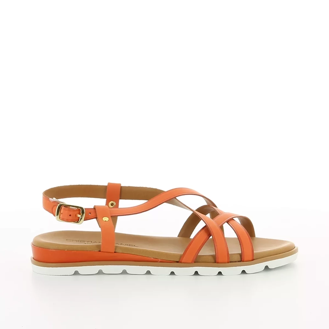 Image (2) de la chaussures Cristian Daniel - Sandales et Nu-Pieds Orange en Cuir