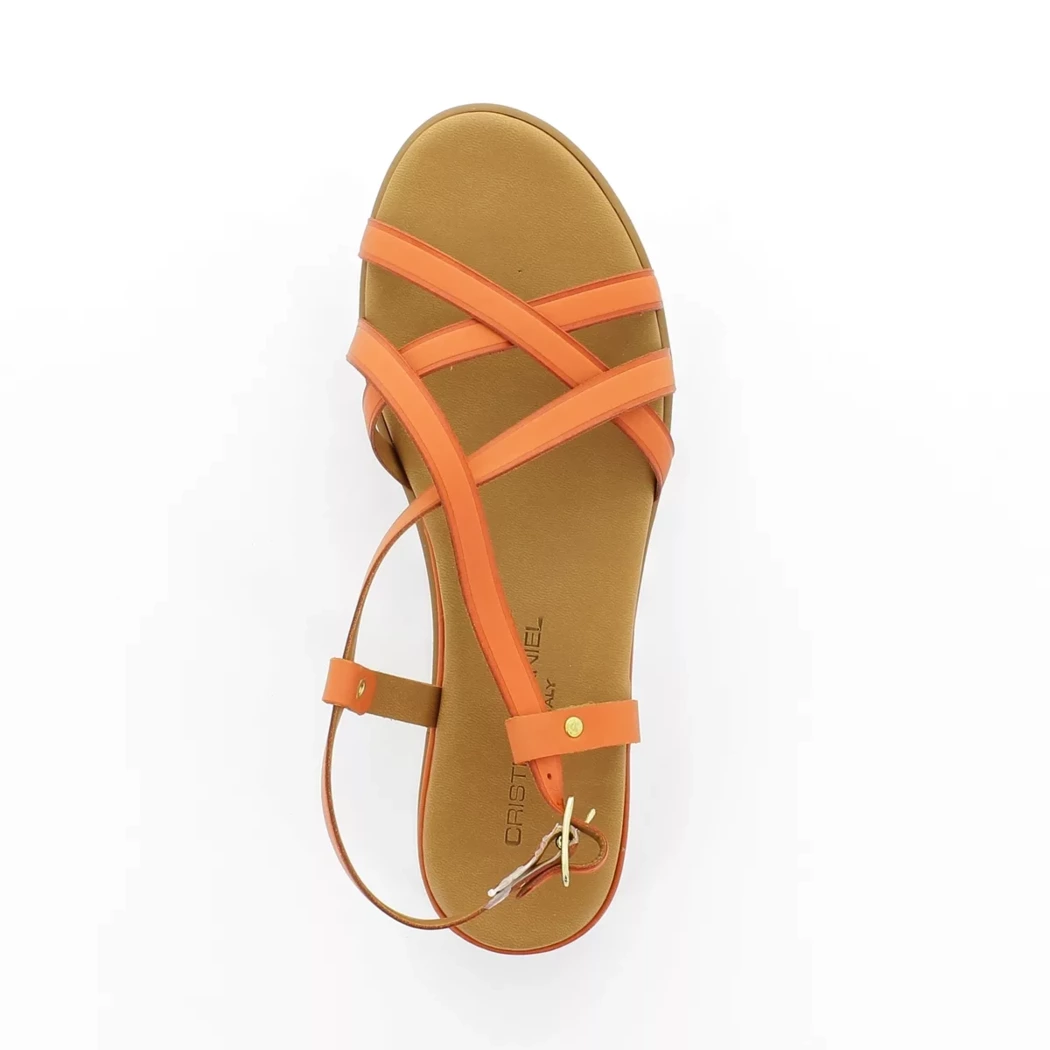 Image (6) de la chaussures Cristian Daniel - Sandales et Nu-Pieds Orange en Cuir