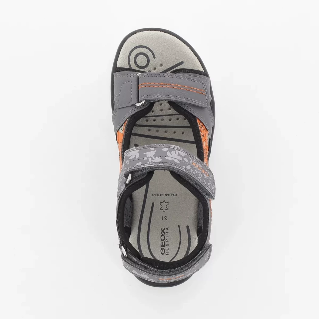 Image (6) de la chaussures Geox - Sandales et Nu-Pieds Gris en Cuir synthétique