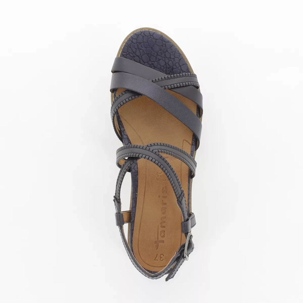 Image (6) de la chaussures Tamaris - Sandales et Nu-Pieds Bleu en Cuir