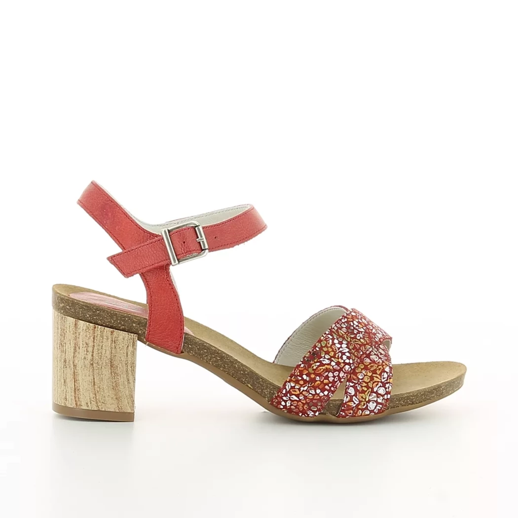 Image (2) de la chaussures Inea - Sandales et Nu-Pieds Rouge en Cuir nubuck