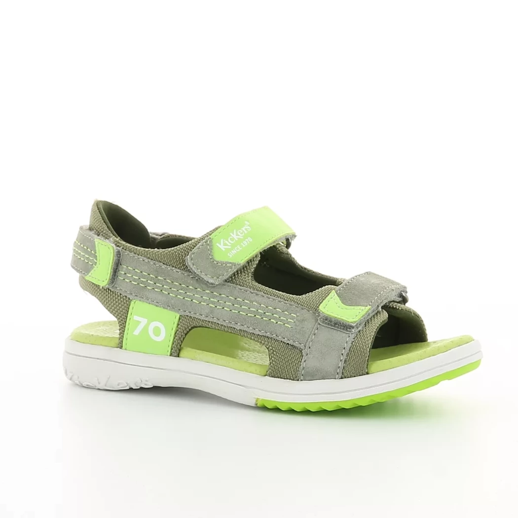 Image (1) de la chaussures Kickers - Sandales et Nu-Pieds Vert en Cuir synthétique