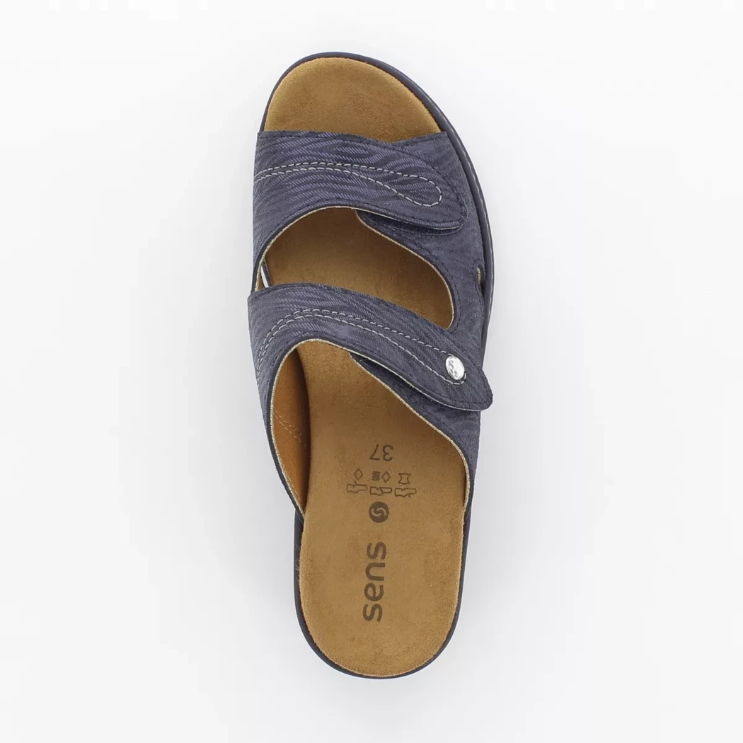 Image (6) de la chaussures Sens - Mules et Sabots Bleu en Cuir