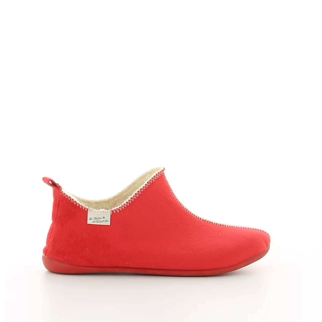 Image (2) de la chaussures La Maison de l'Espadrille - Pantoufles et Chaussons Rouge en Cuir nubuck