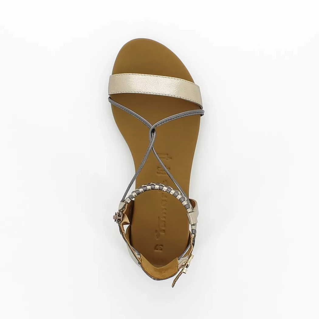 Image (6) de la chaussures Tamaris - Sandales et Nu-Pieds Or / Bronze / Platine en Cuir