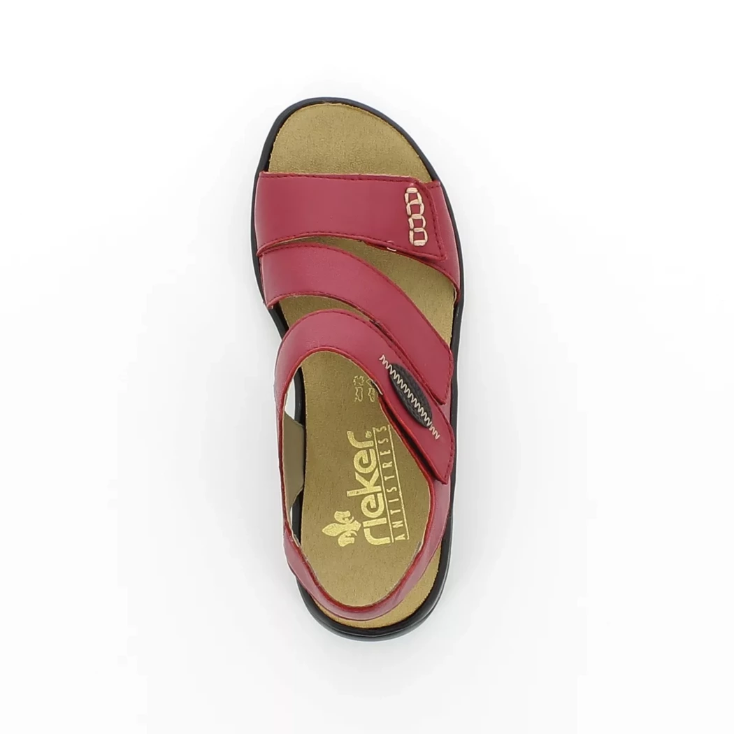 Image (6) de la chaussures Rieker - Sandales et Nu-Pieds Rouge en Cuir
