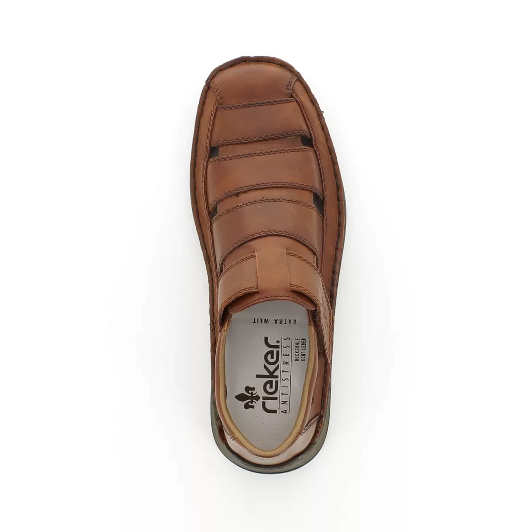 Image (6) de la chaussures Rieker - Sandales et Nu-Pieds Cuir naturel / Cognac en Cuir