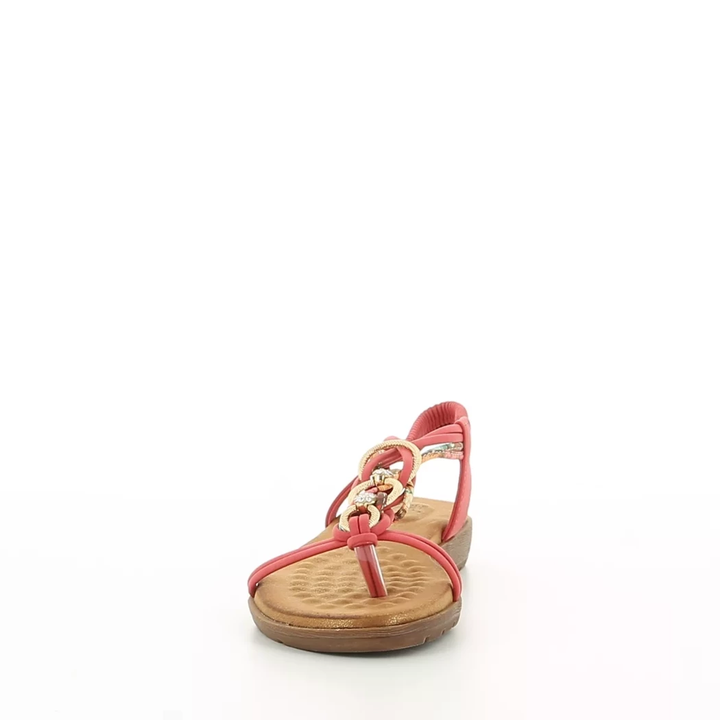 Image (5) de la chaussures Double Heart - Sandales et Nu-Pieds Rouge en Textile