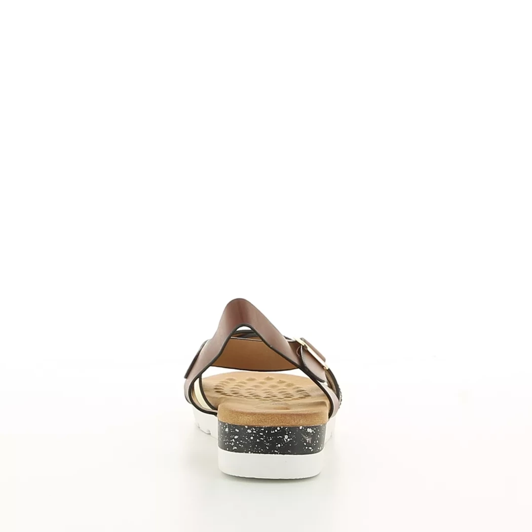 Image (3) de la chaussures Double Heart - Sandales et Nu-Pieds Cuir naturel / Cognac en Cuir synthétique
