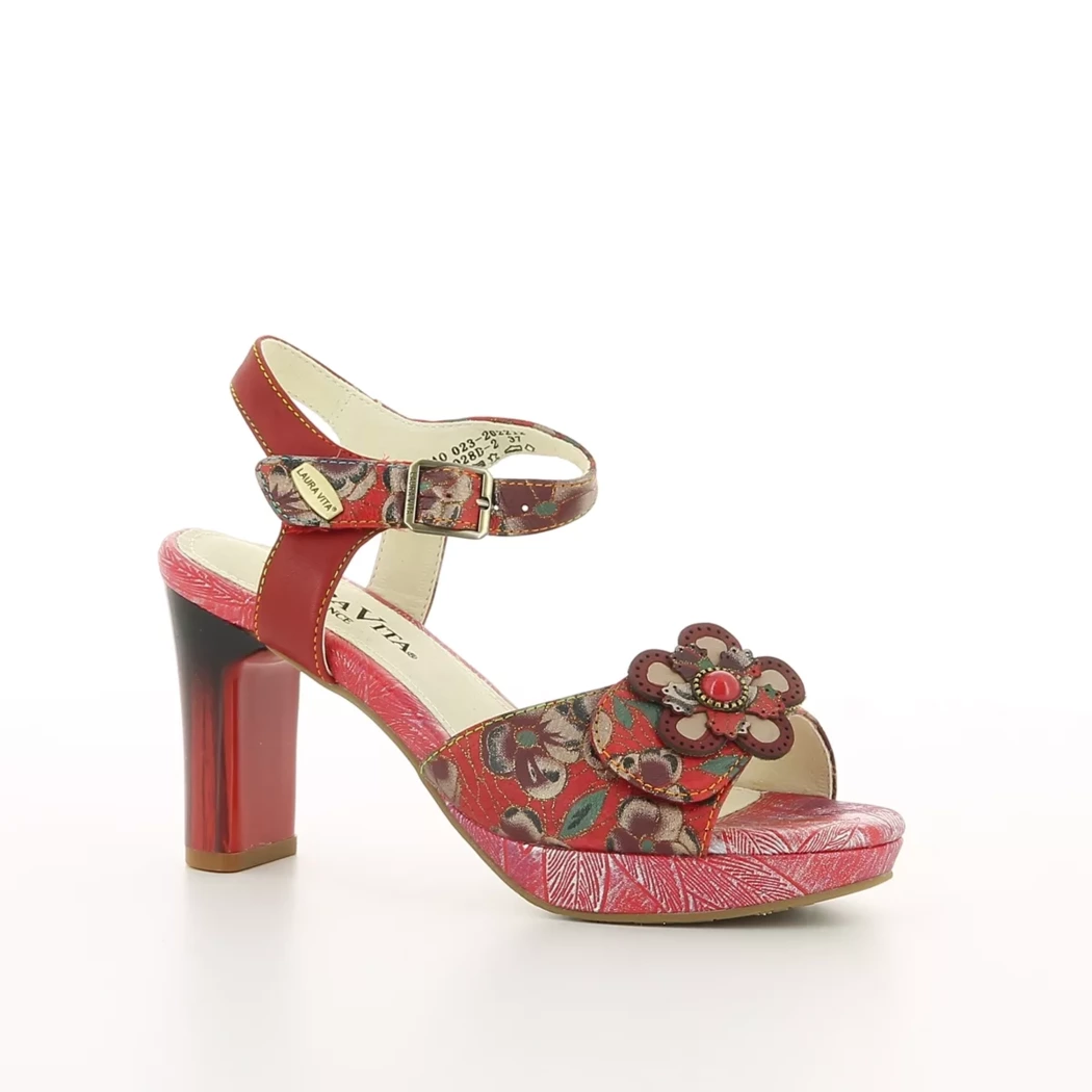 Image (1) de la chaussures Laura Vita - Sandales et Nu-Pieds Rouge en Cuir