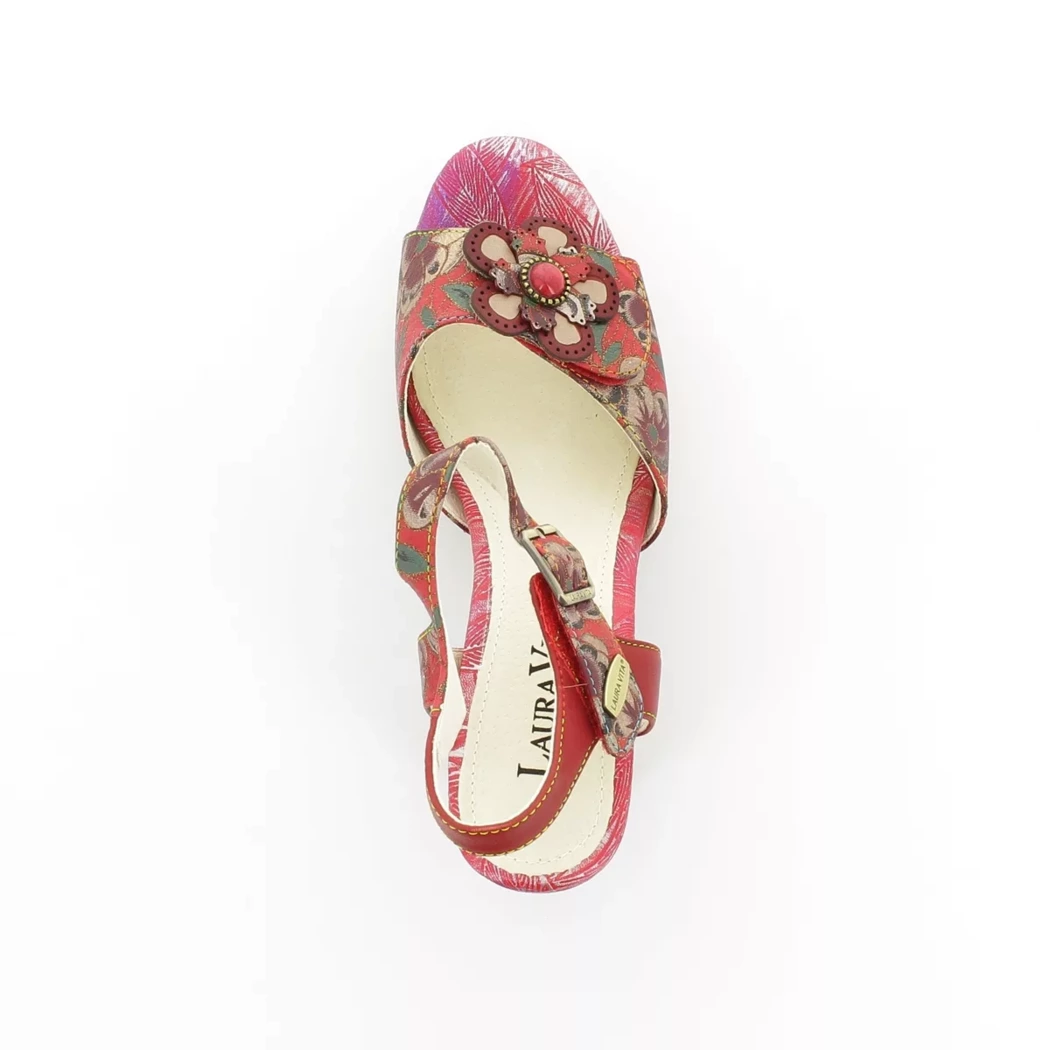 Image (6) de la chaussures Laura Vita - Sandales et Nu-Pieds Rouge en Cuir