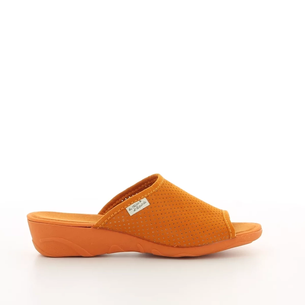 Image (2) de la chaussures La Maison de l'Espadrille - Pantoufles et Chaussons Orange en Cuir synthétique