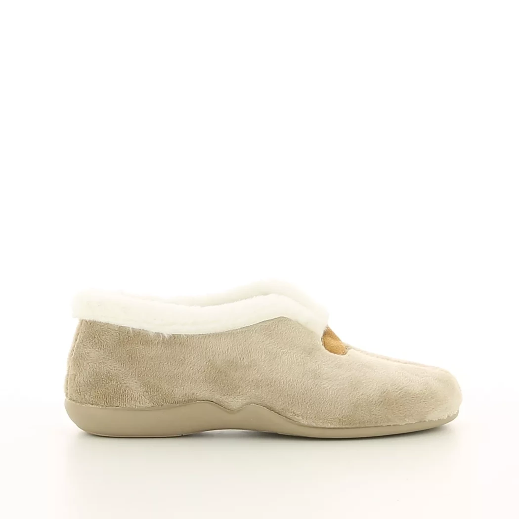 Image (2) de la chaussures Comfort Plus - Pantoufles et Chaussons Beige en Textile