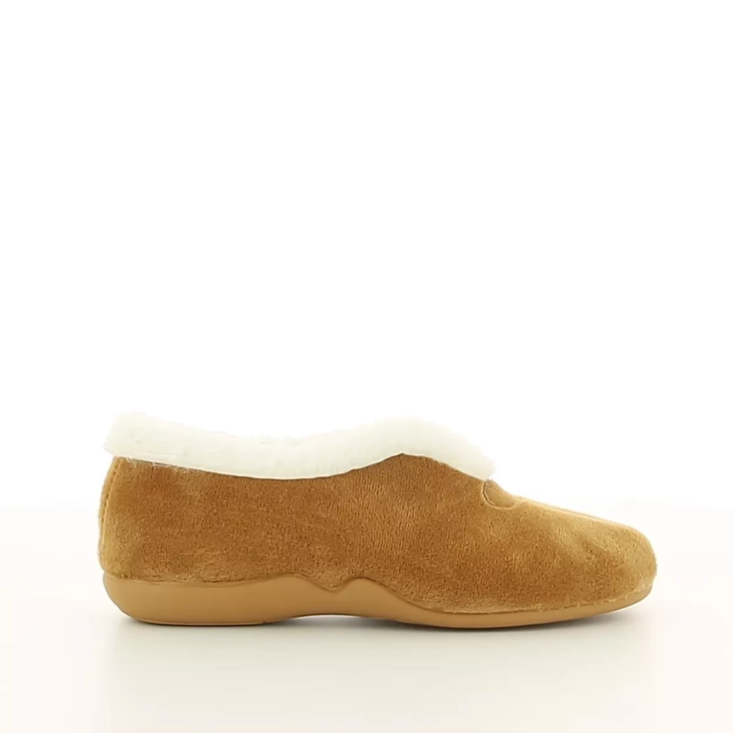 Image (2) de la chaussures Comfort Plus - Pantoufles et Chaussons Cuir naturel / Cognac en Textile