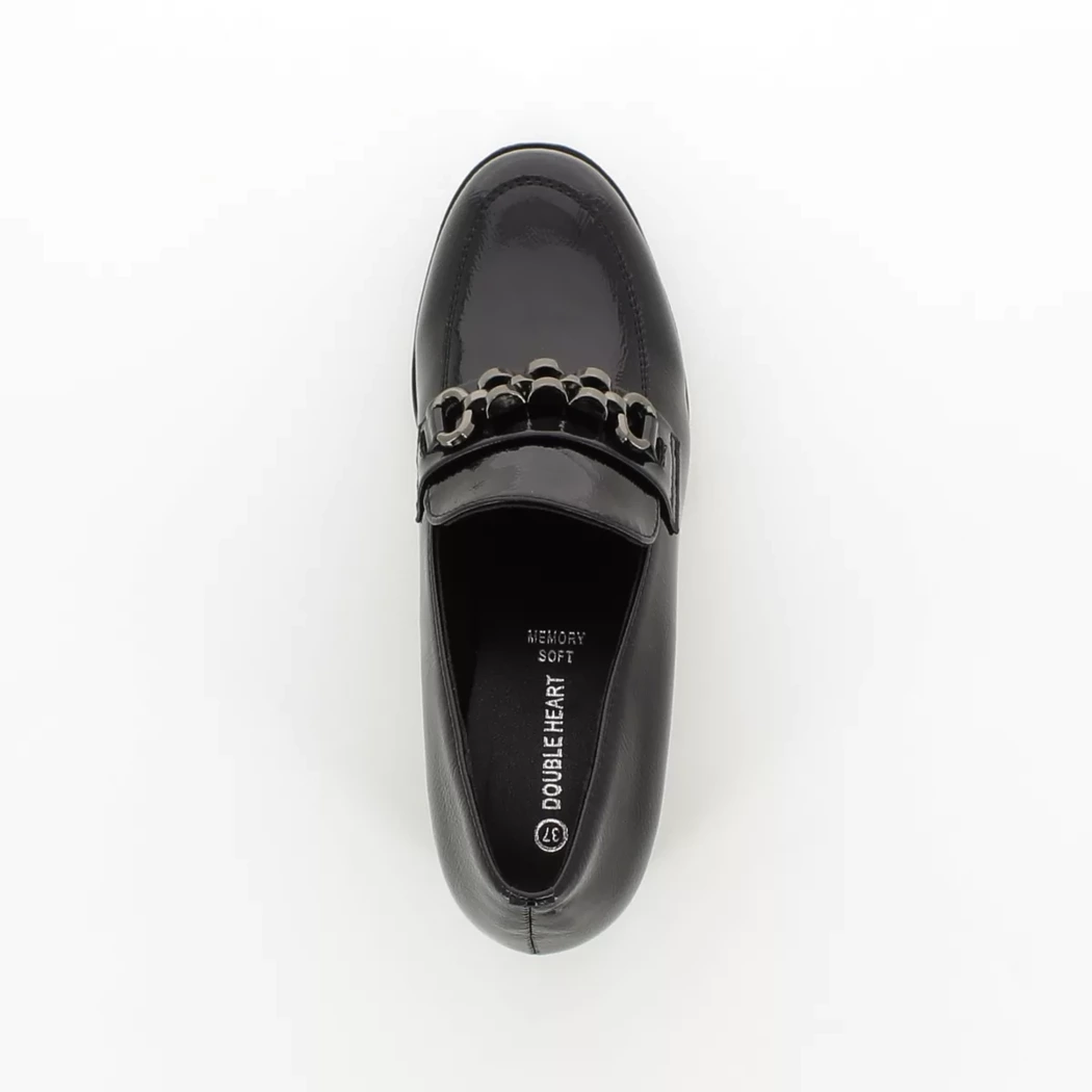 Image (6) de la chaussures Double Heart - Mocassins Noir en Cuir vernis