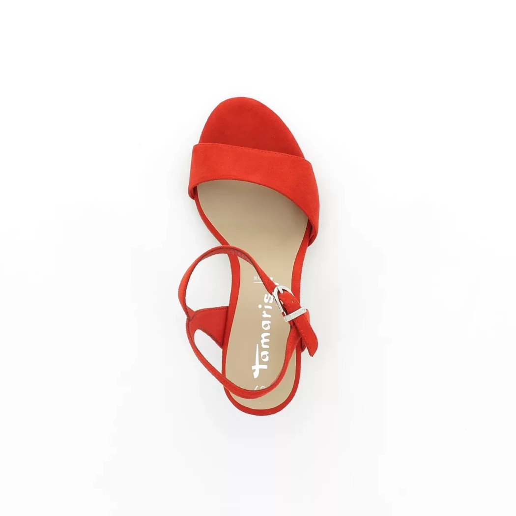 Image (6) de la chaussures Tamaris - Sandales et Nu-Pieds Rouge en Cuir synthétique