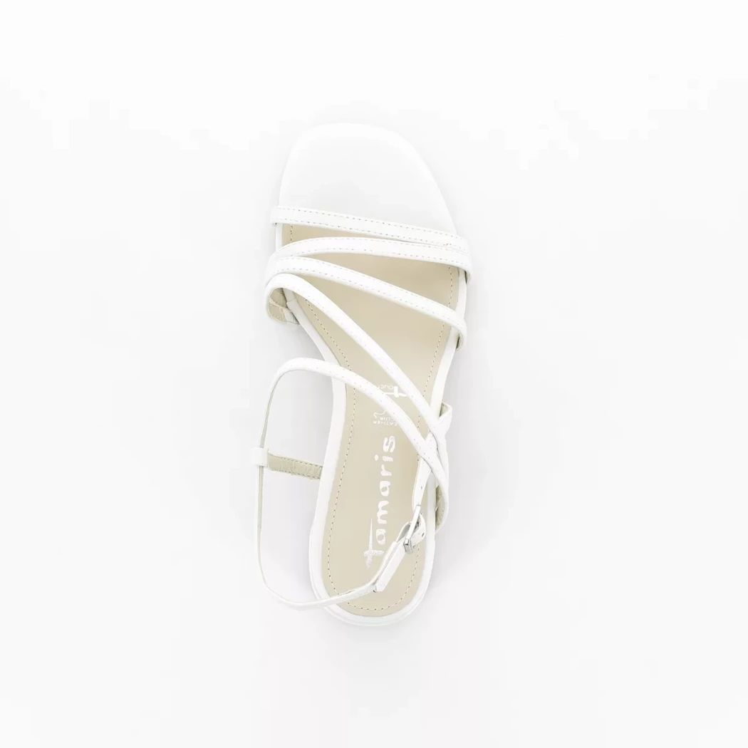 Image (6) de la chaussures Tamaris - Sandales et Nu-Pieds Blanc en Cuir