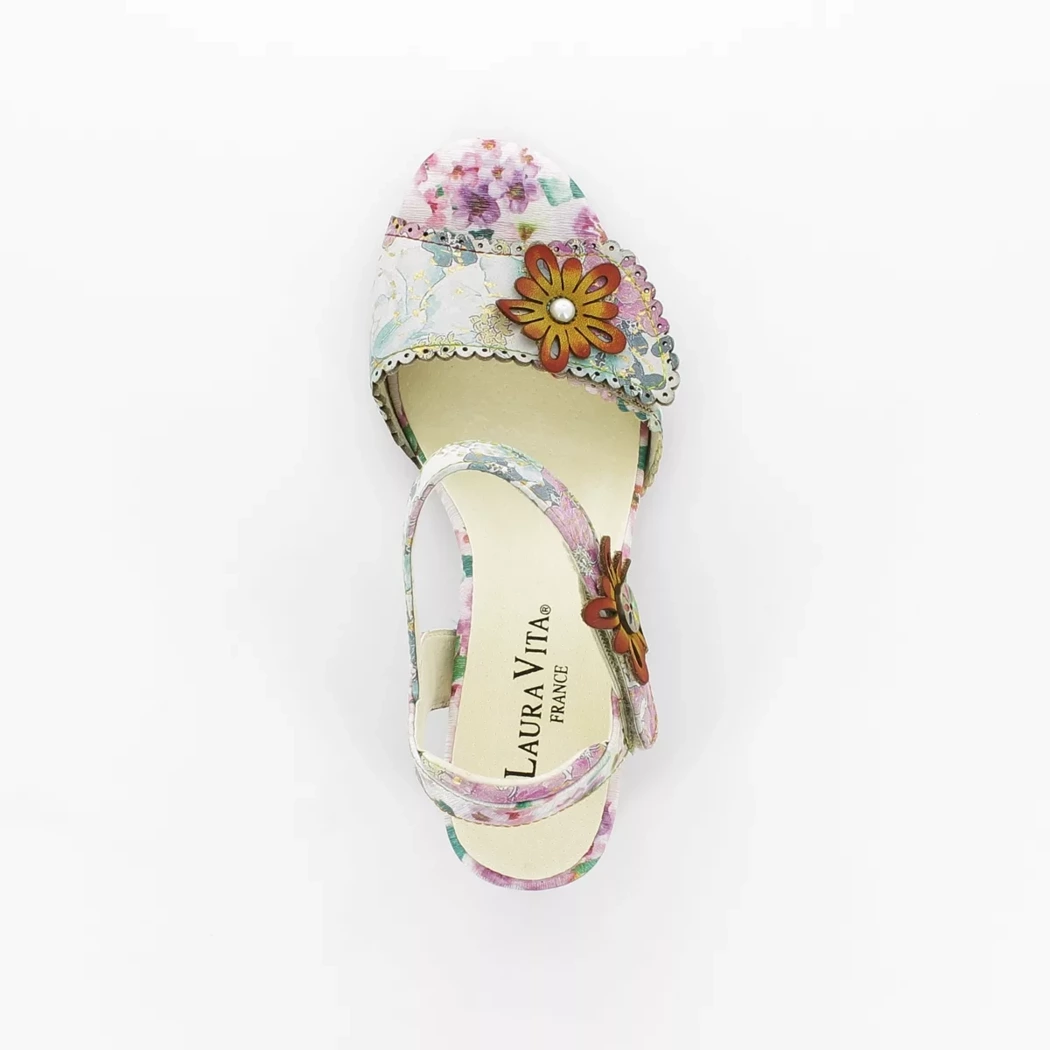 Image (6) de la chaussures Laura Vita - Sandales et Nu-Pieds Rose en Cuir