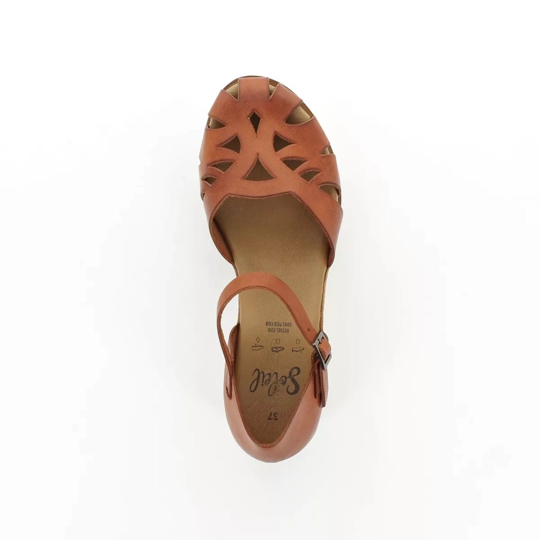 Image (6) de la chaussures Soleil - Escarpins Cuir naturel / Cognac en Cuir