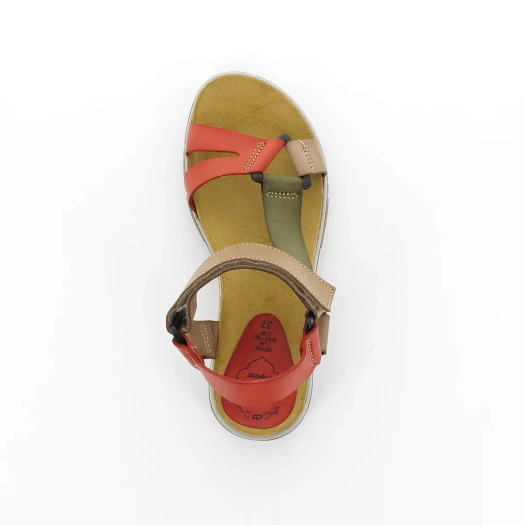 Image (6) de la chaussures Terre d'Epices - Sandales et Nu-Pieds Rouge en Cuir