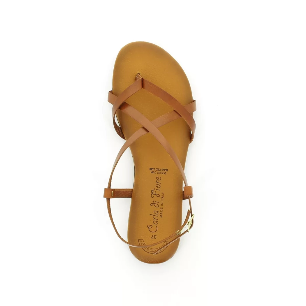 Image (6) de la chaussures Carla di fiore - Sandales et Nu-Pieds Cuir naturel / Cognac en Cuir