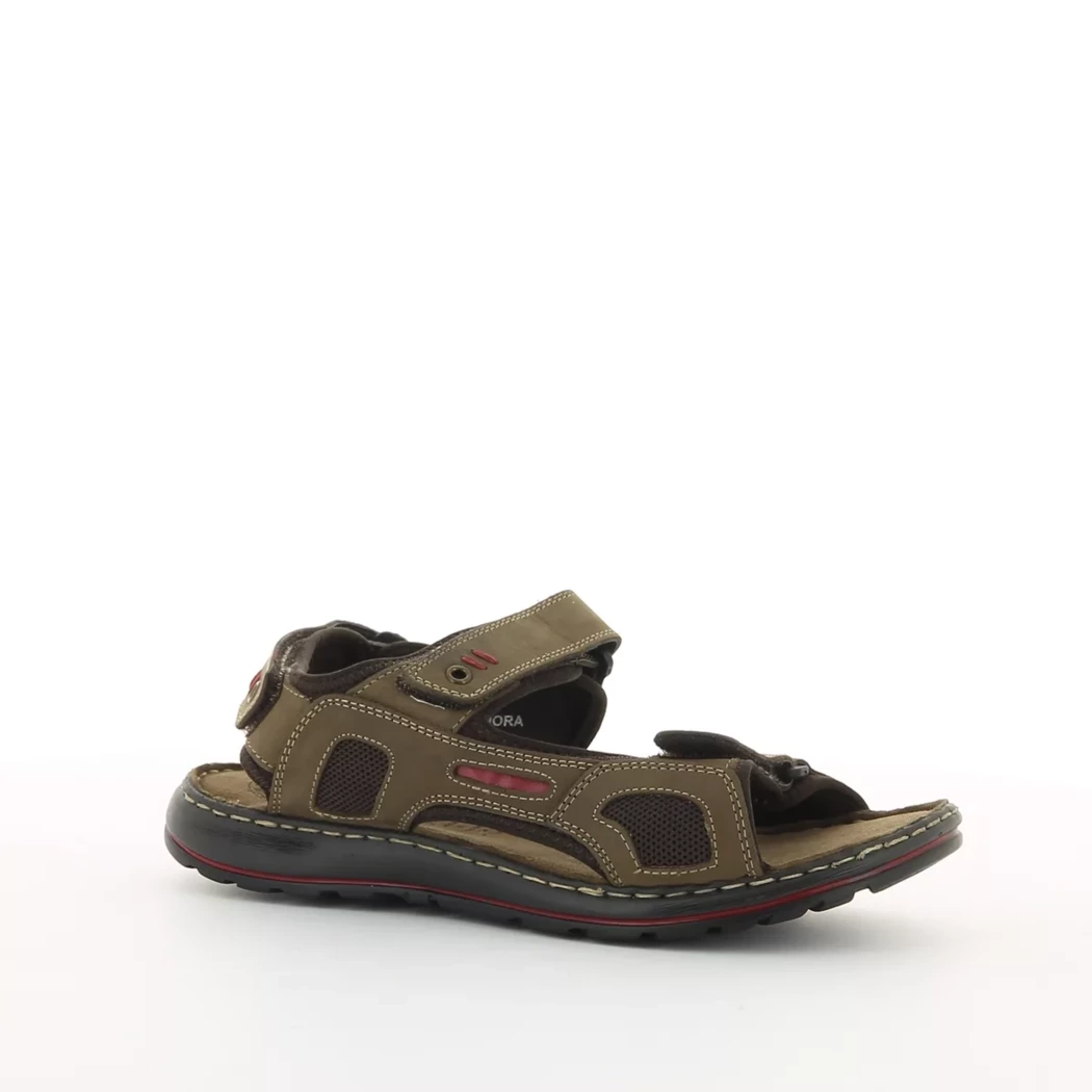 Image (1) de la chaussures Trek Stone - Sandales et Nu-Pieds Marron en Cuir et textile