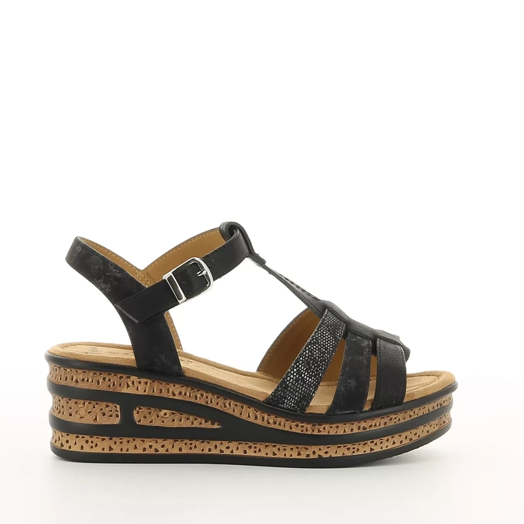 Image (2) de la chaussures Divina - Sandales et Nu-Pieds Noir en Cuir synthétique