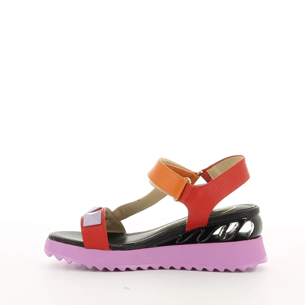 Image (4) de la chaussures Rock Away - Sandales et Nu-Pieds Rouge en Cuir