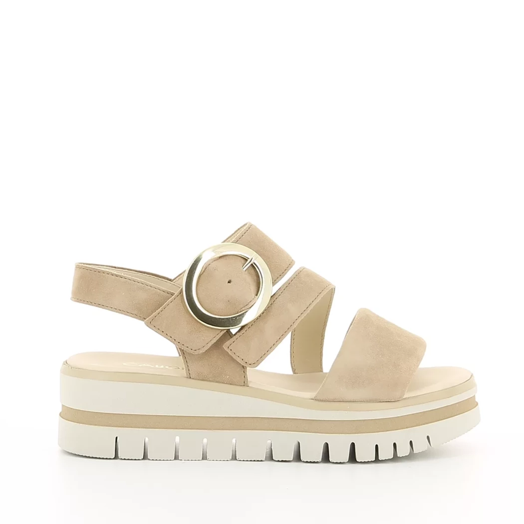 Image (2) de la chaussures Gabor - Sandales et Nu-Pieds Beige en Cuir nubuck